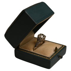 Anello con diamante europeo antico (circa 2 carati) incastonato, platino, CIRCA 1920