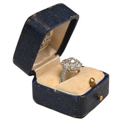 Alter Euro-Diamant (GIA ca. 1,00-Karat) Blumen-Cluster-Ring, Platin