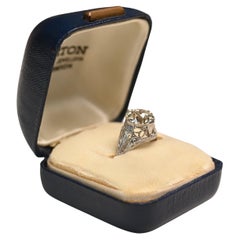 Antique Old Euro Diamond (GIA Approx. 3.00-Carats) Prong-Set Ring, Platinum, Circa 1925