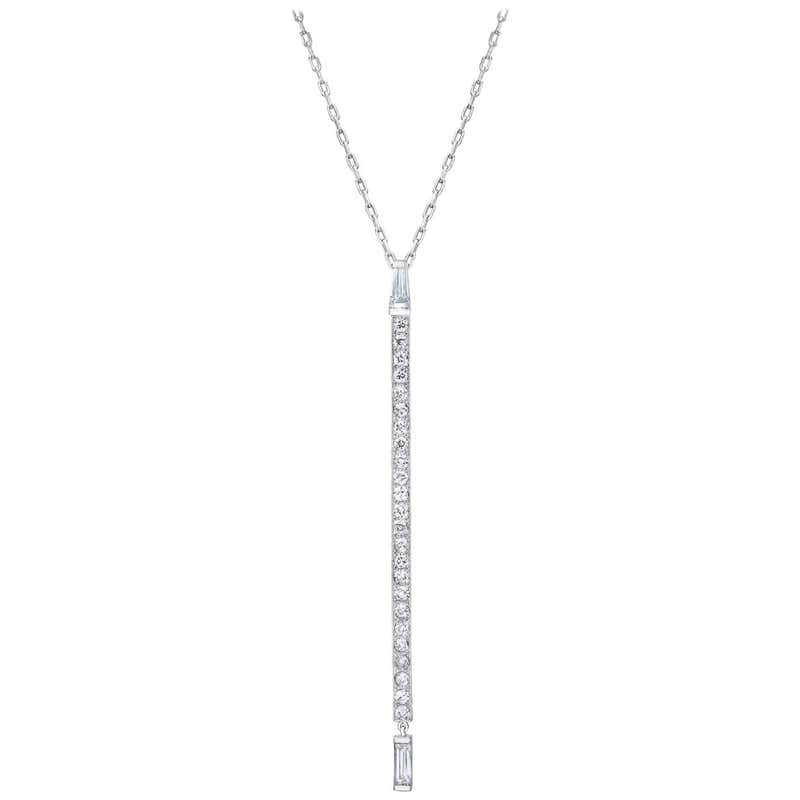 Stunning Midcentury Platinum Baguette Diamond Necklace, circa 1955 For ...