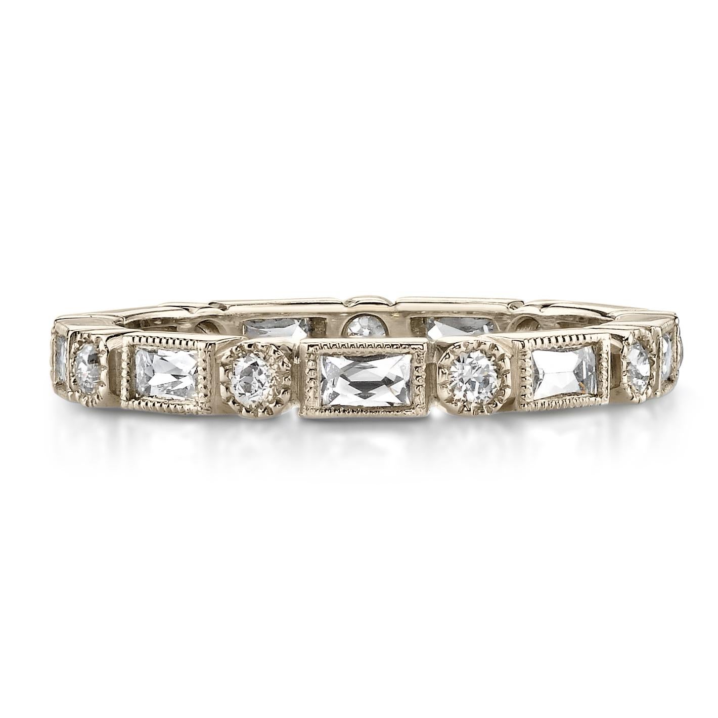 Old European Cut Handcrafted Hannah European Cut/French Cut Diamond Eternity Band by Single Stone For Sale