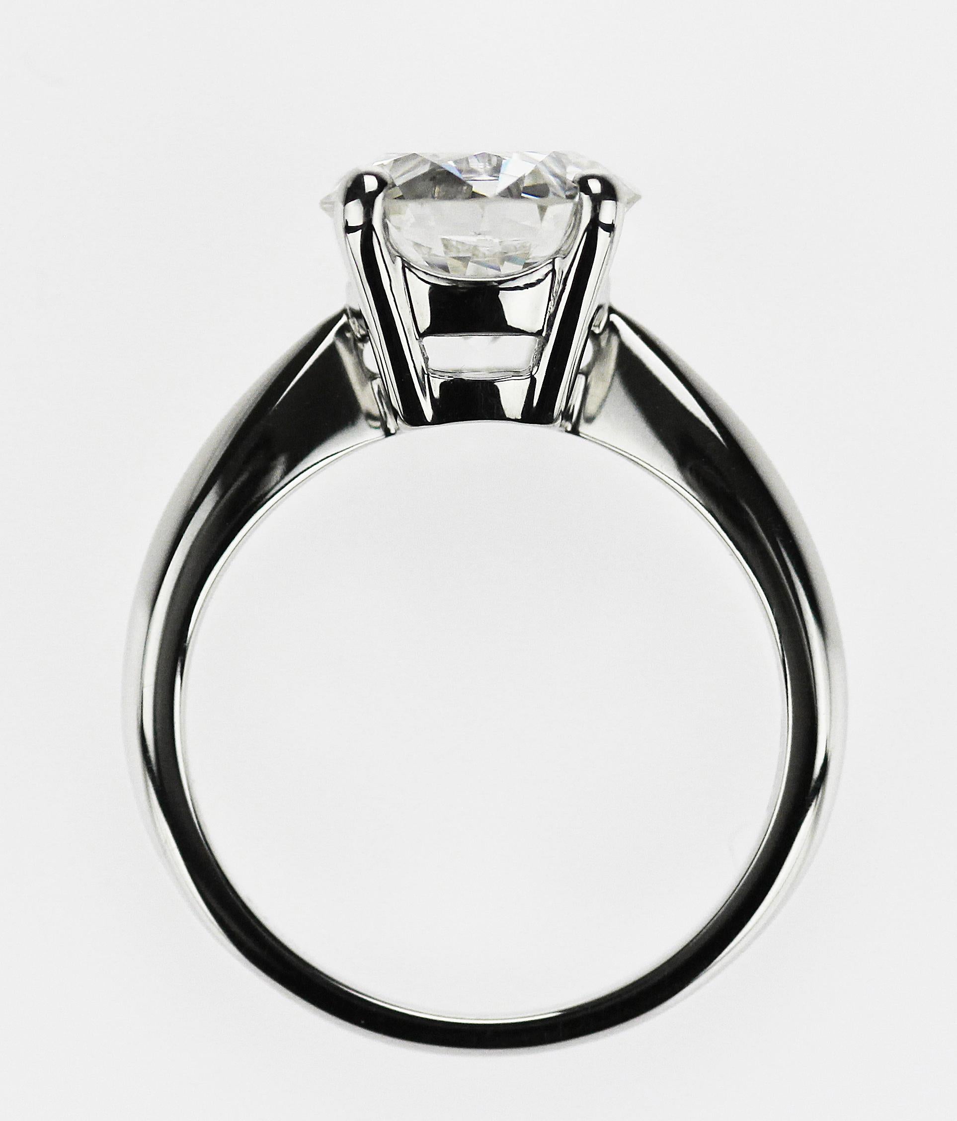 Alter europäischer antiker Diamant 2,97ct Single Stone/Solitaire Ring in Platin (Alteuropäischer Schliff) im Angebot