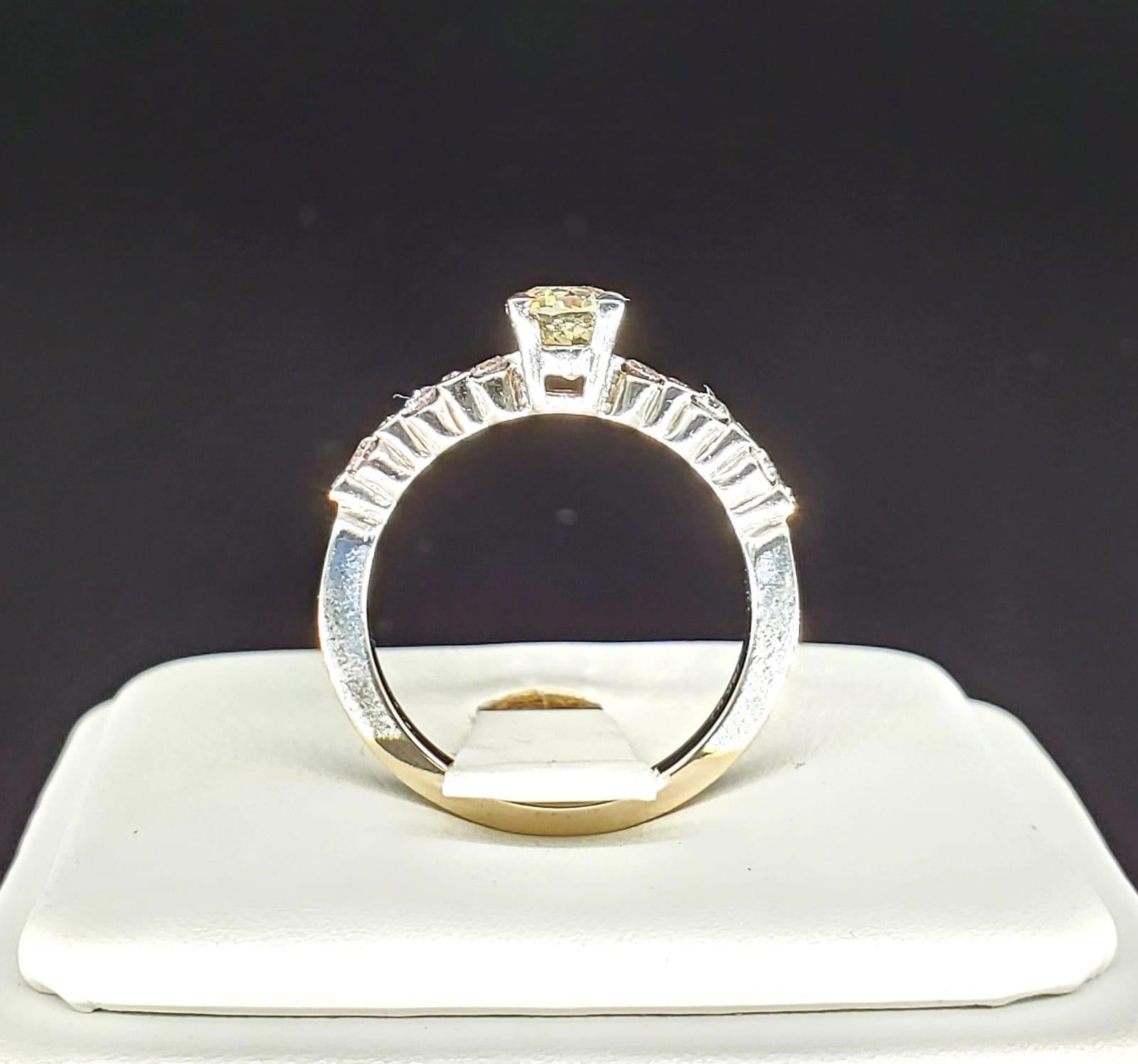 Old European Cut 0.70 Carat Round Diamond Ring 14 Karat White Gold For Sale 2