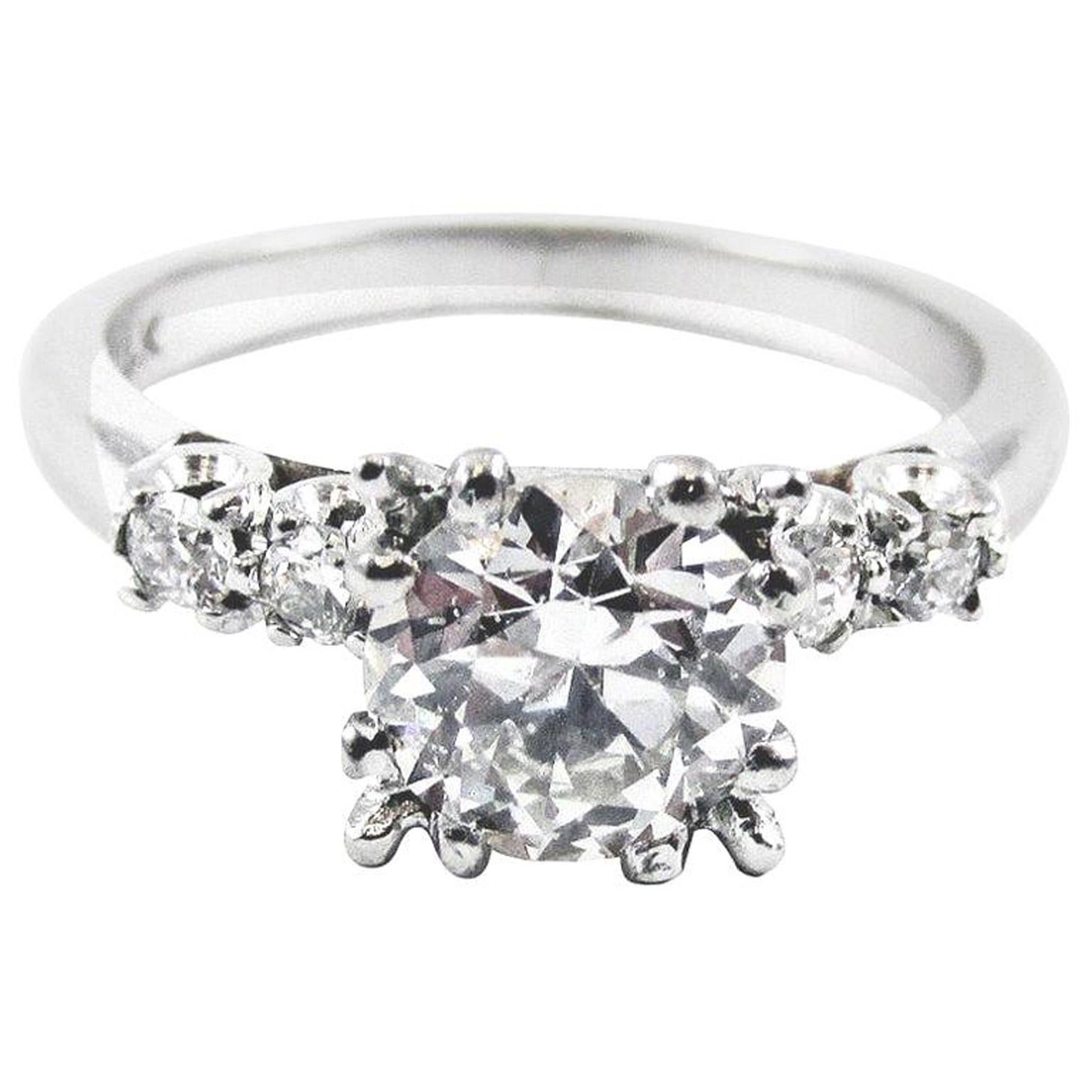 Old European Cut 1.10 Carat GIA Certified Vintage Diamond Engagement Ring 1