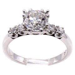  Old European Cut 1.10 Carat GIA Certified Vintage Diamond Engagement Ring