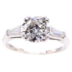 Retro Old European Cut 1.62 Carat Diamond Engagement Ring 