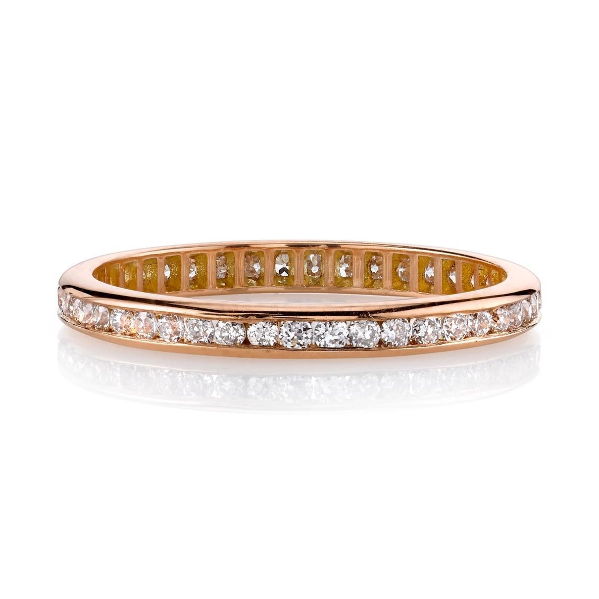 Approximately 0.40tw old European cut diamonds channel set in a handcrafted channel set 18k gold eternity band. 

Approximate band width 2.1mm. 

Our jewelry is made locally in Los Angeles and most pieces are made to order. For these made-to-order