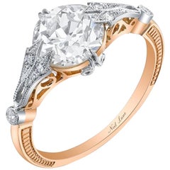 Neil Lane Couture Old European-Cut Diamond, 18K Rose Gold, Platinum Ring