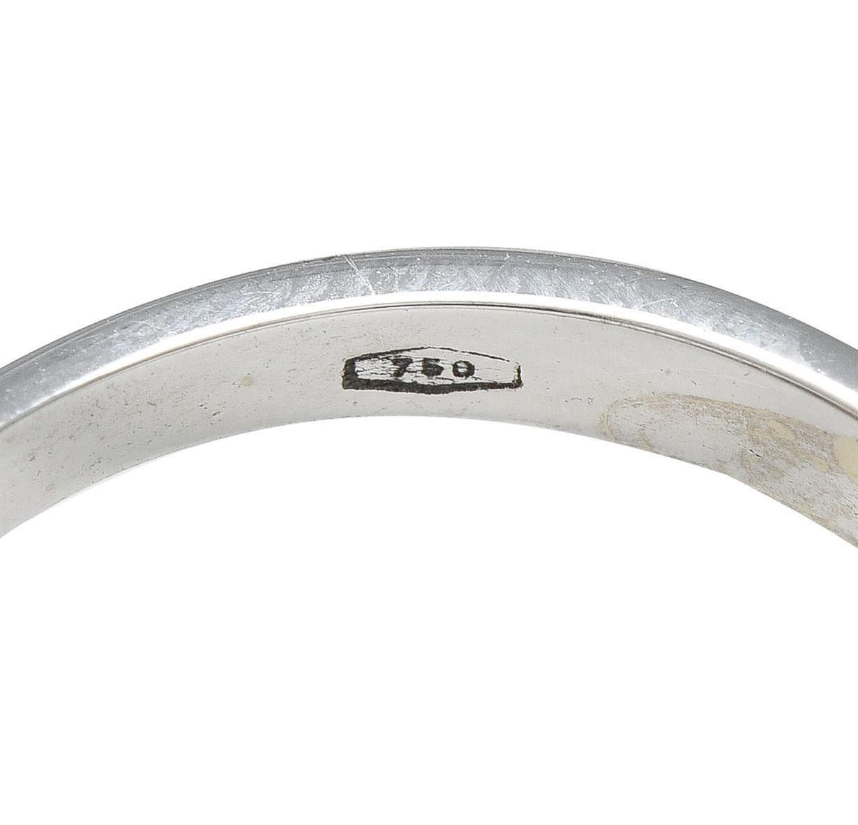 Bague de fiançailles solitaire hexagonale en or 18K avec diamant de taille européenne ancienne en vente 1