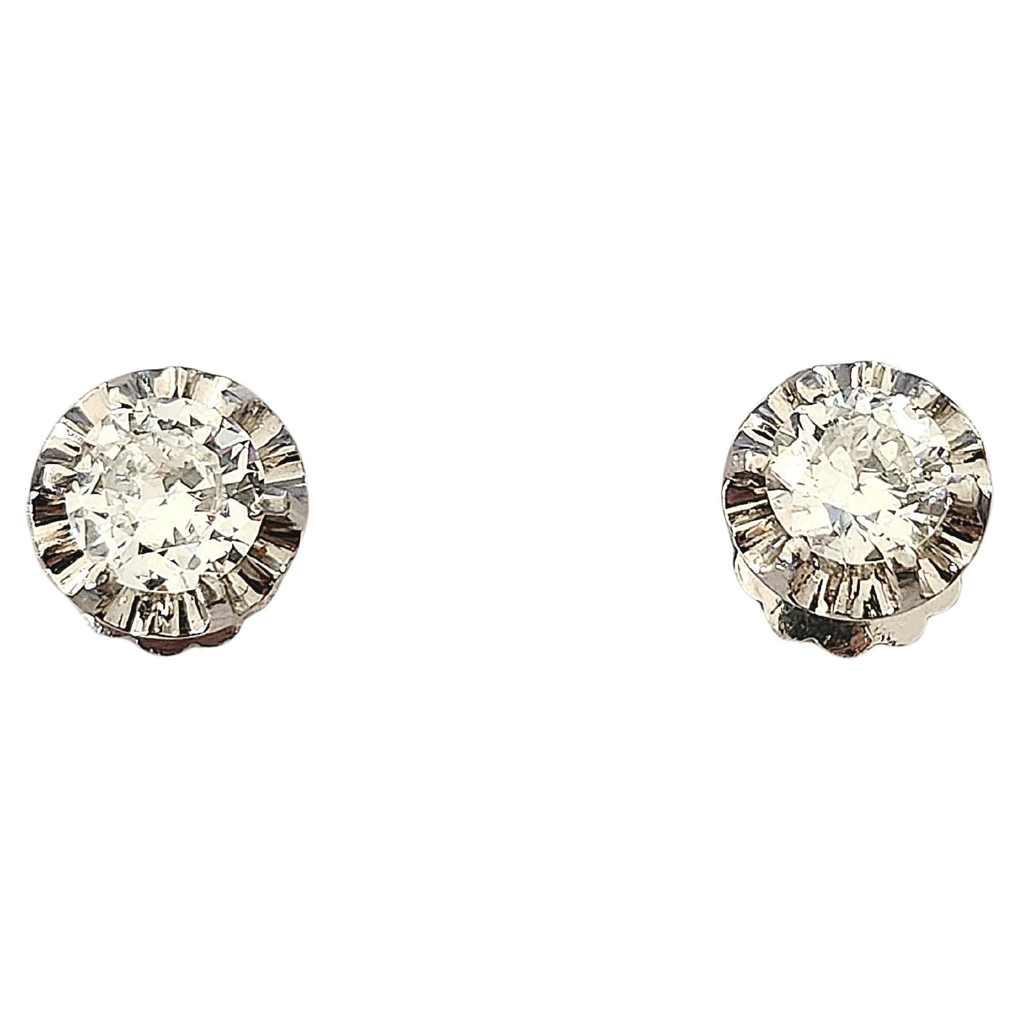 Alt-Europäischer Diamant-Schliff 1,90 Karat Platin-Ohrstecker im Zustand „Hervorragend“ im Angebot in Cairo, EG