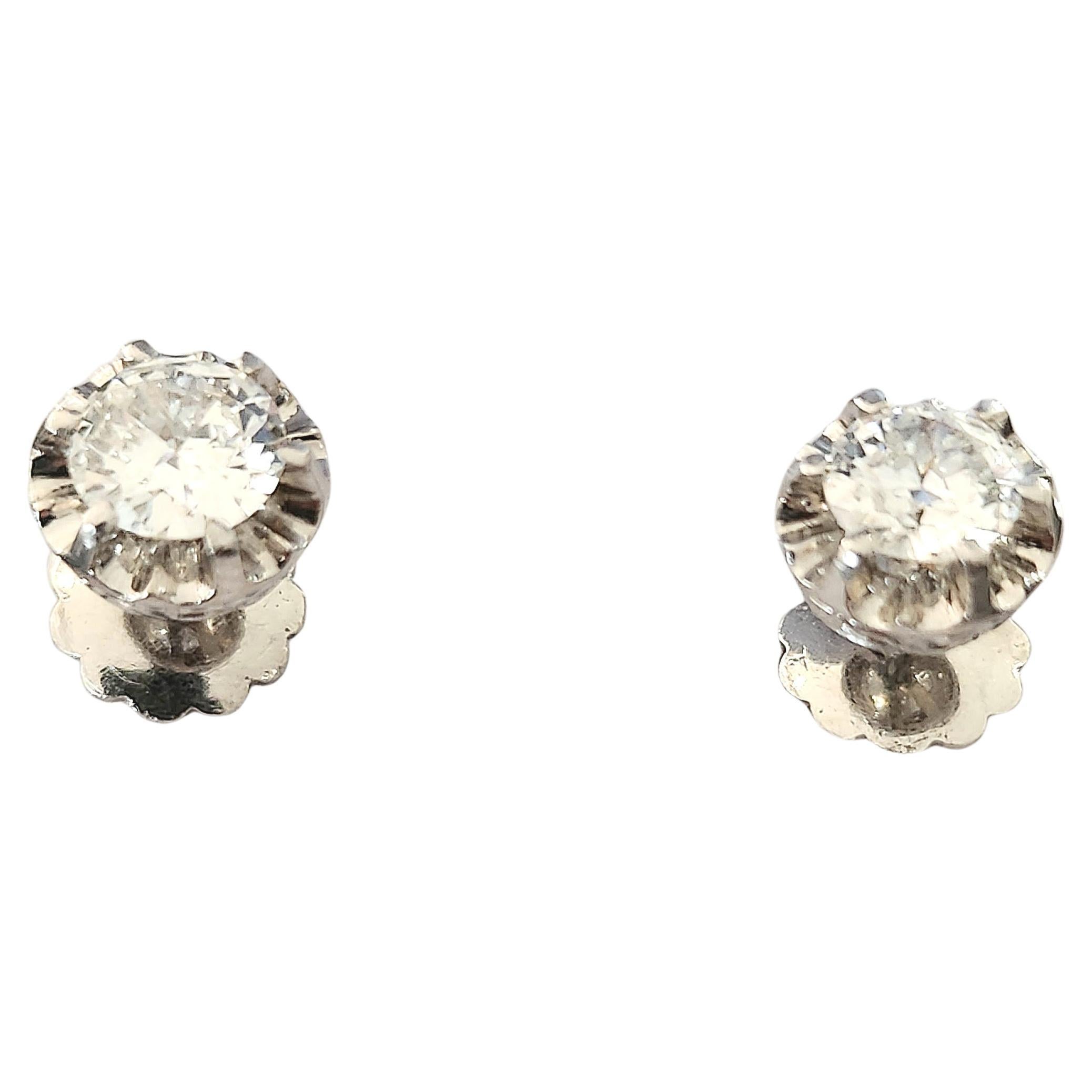 Alt-Europäischer Diamant-Schliff 1,90 Karat Platin-Ohrstecker Damen im Angebot