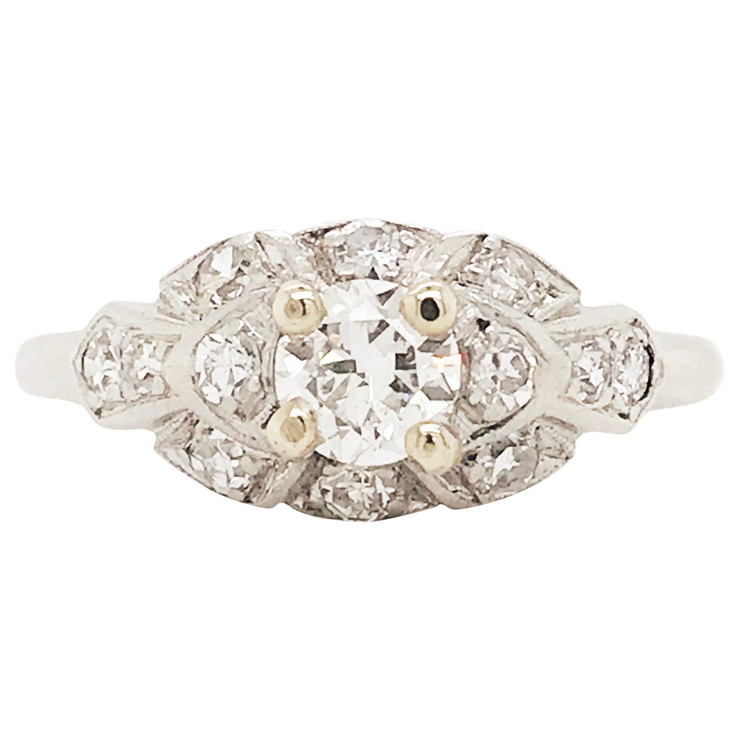 Old European Cut Diamond 1930s Engagement Ring Platinum 1 2 Carat Vintage Ring For Sale At 1stdibs