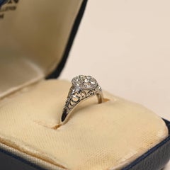 Old Euro Cut Diamond Bezel-Set Cluster Ring (Approx. 0.30-Carats), Platinum