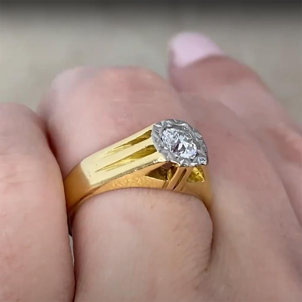 Edwardian Old European Cut Diamond (Approx. 0.50-Carats) Engagement Ring, 18k Yellow Gold For Sale