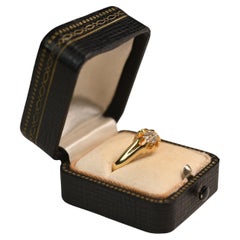 Old European Cut Diamond (Approx 0.50-Carats) Floral-Motif Ring, 18k Yellow Gold