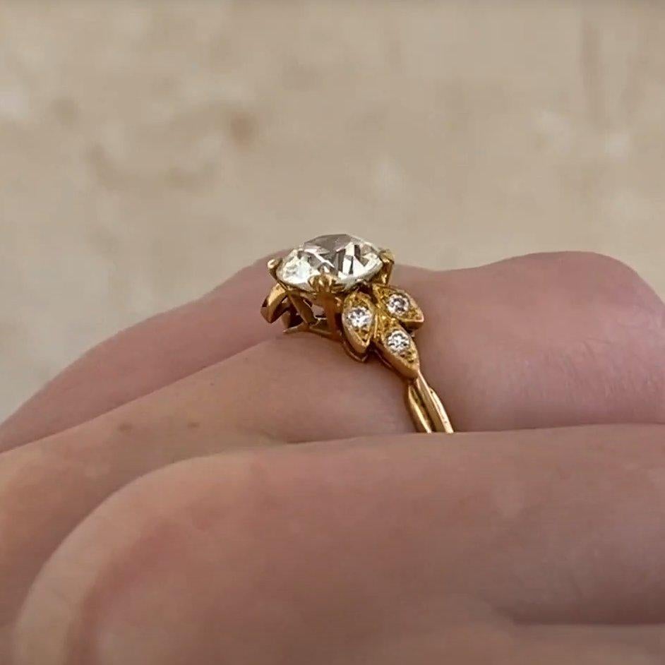 Bague de fiançailles en or jaune 18 carats avec diamant taille européenne ancienne (environ 1,10 carat) Excellent état - En vente à New York, NY