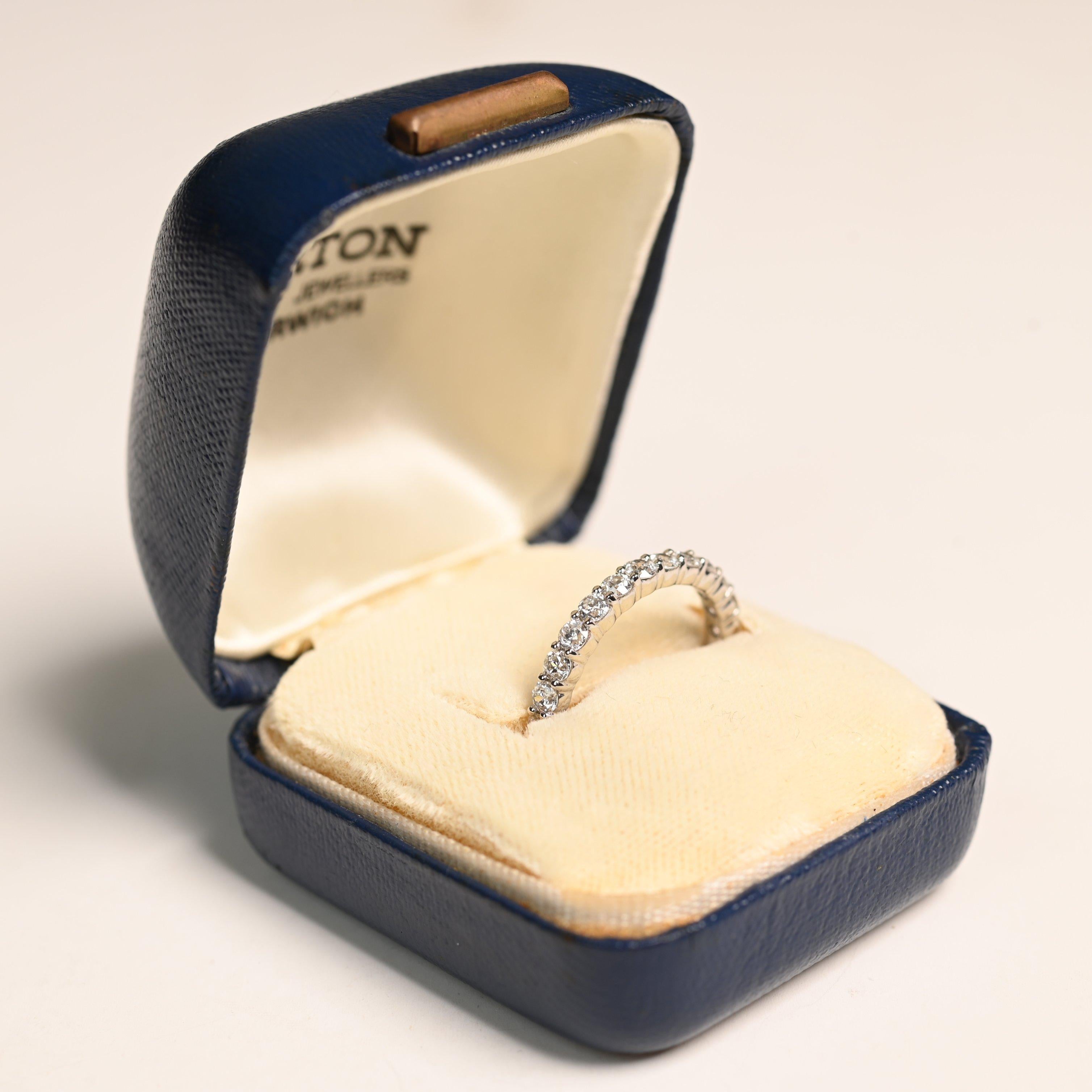 Art Deco Old European Cut Diamond (Approx 1.50-Carats) Eternity Band, Platinum For Sale