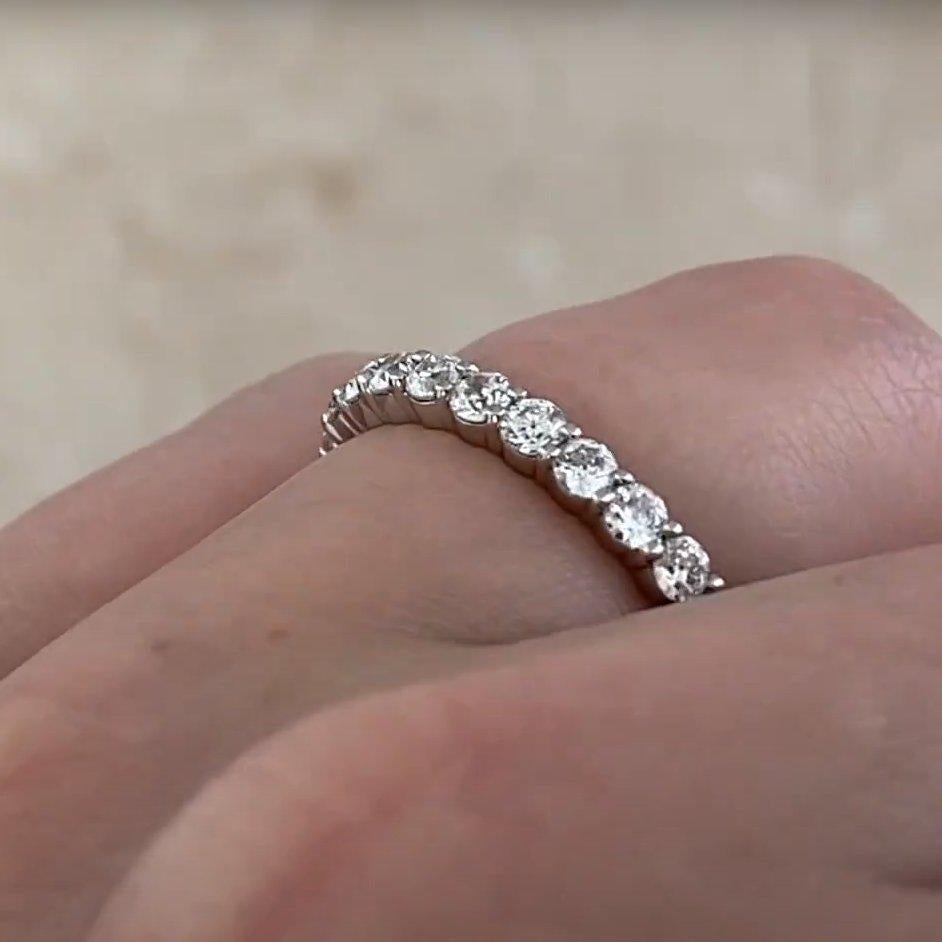 Old European Cut Diamond (Approx 1.50-Carats) Eternity Band, Platinum In Excellent Condition For Sale In New York, NY