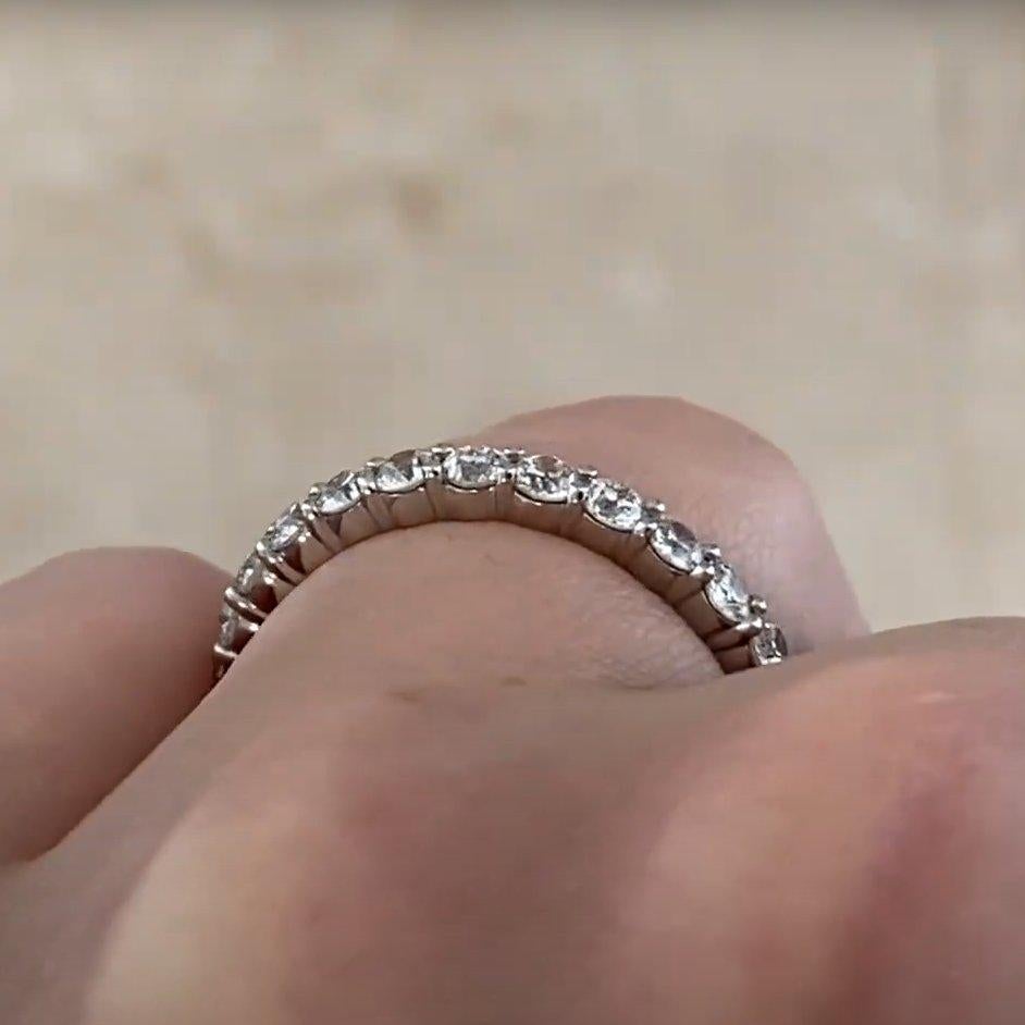 Women's or Men's Old European Cut Diamond (Approx 1.50-Carats) Eternity Band, Platinum For Sale