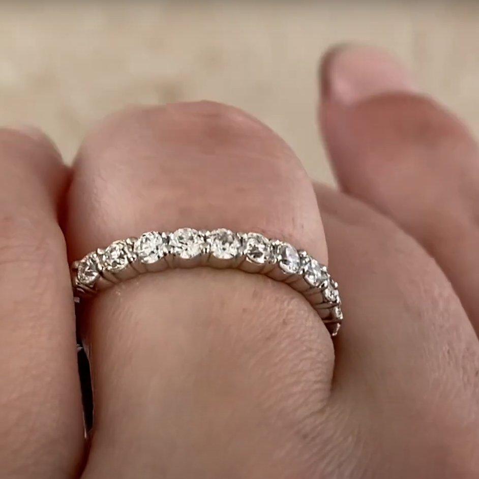 Old European Cut Diamond (Approx 1.50-Carats) Eternity Band, Platinum For Sale 1