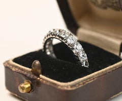 Platinum Diamond Wedding Band. 3ct Old European Cut Diamond Eternity Band 4.5mm