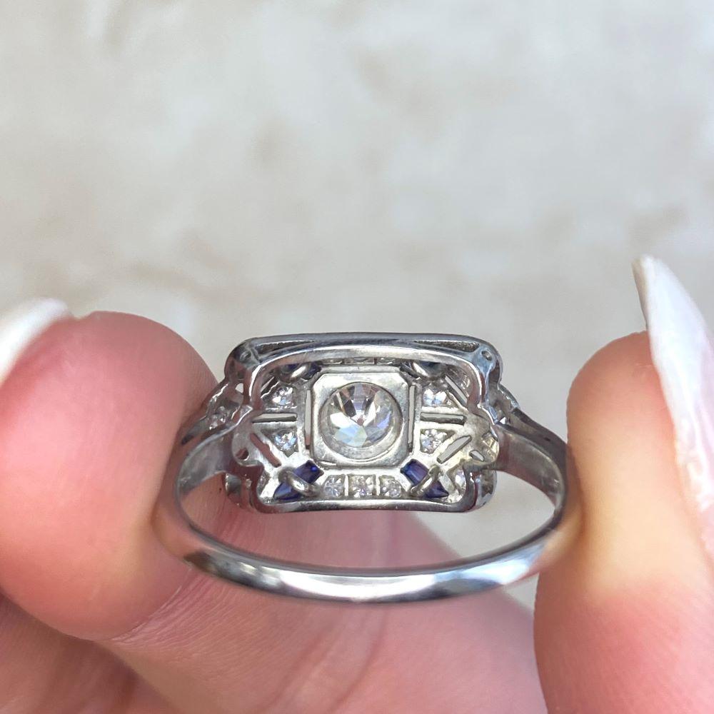 Bague de fiançailles de style Art déco avec diamant de taille européenne ancienne (environ 0,25 carat) en vente 2
