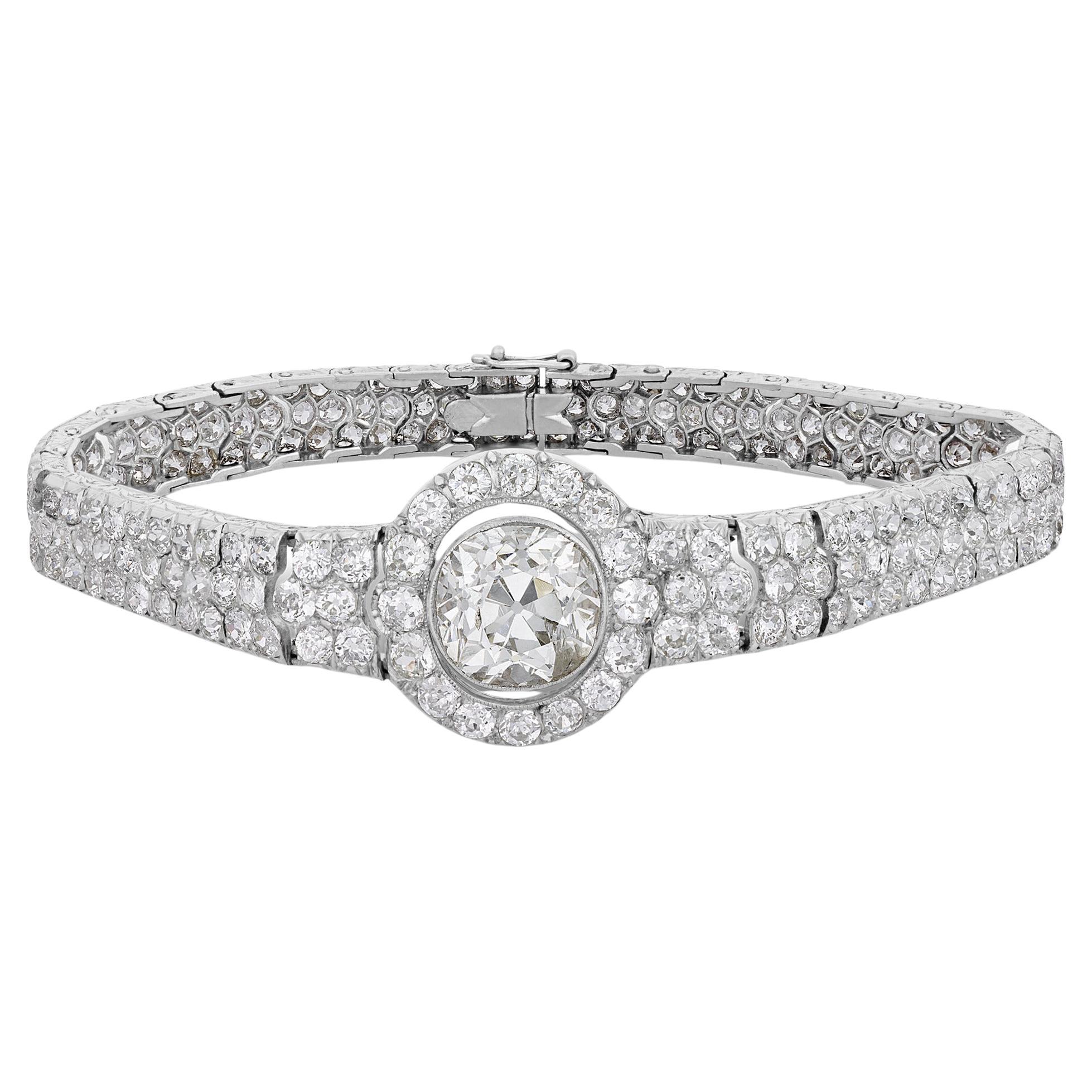 Bracelet de diamants taille européenne ancienne, 18,08 carats