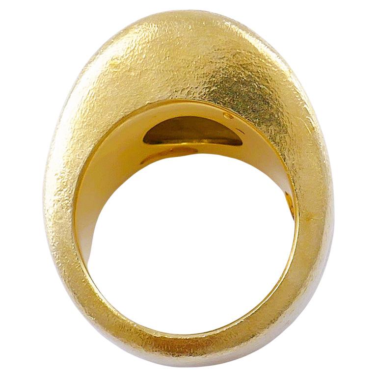 Old European Cut Diamond Chunky Gold Band Ring Estate Jewelry im Angebot 1