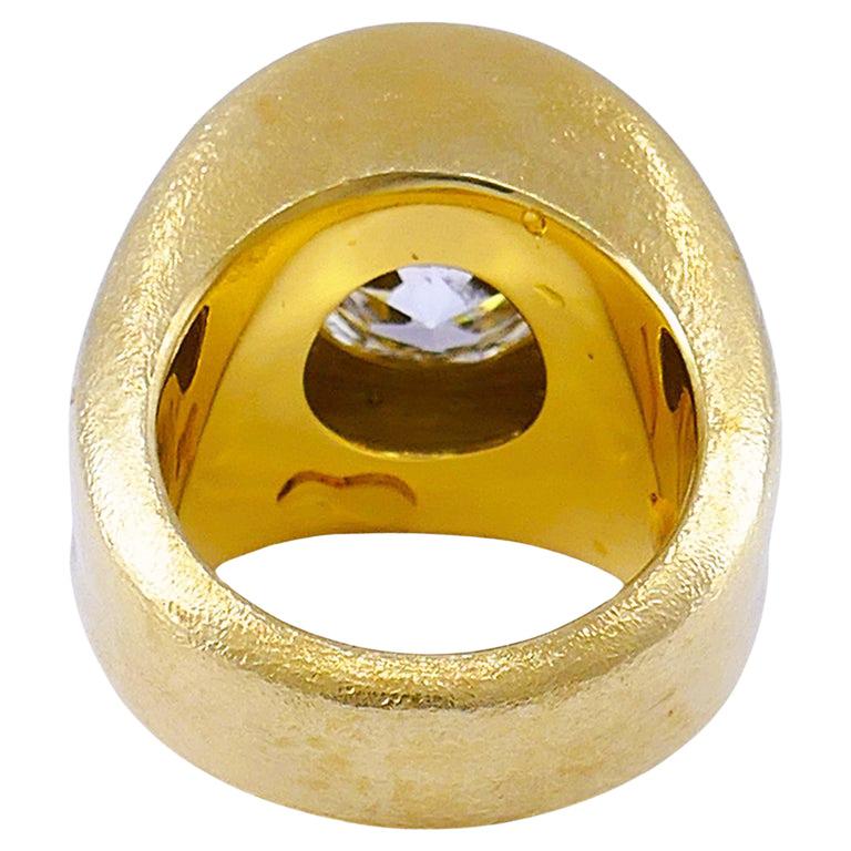 Old European Cut Diamond Chunky Gold Band Ring Estate Jewelry im Angebot 2