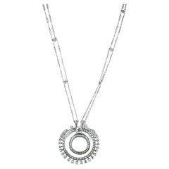 Old European Cut Diamond Circle Anhänger Double Strand Diamant Vintage Halskette