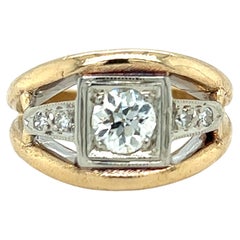 Old European Cut Diamond Custom Design Ring 1940er Jahre/Zeitgenössisch