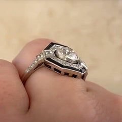 Old European Cut Diamond Ring (Approx. 1.00-Carats), Engagement Halo Platinum