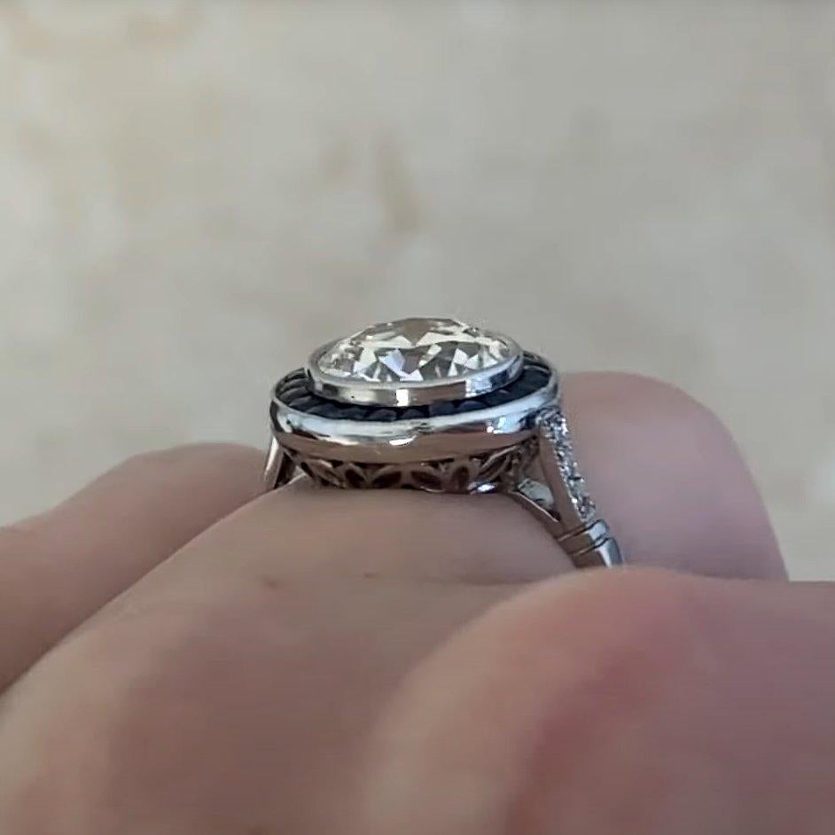 Anello aureola di fidanzamento con diamante vecchio taglio europeo (circa 2.00 carati), platino In condizioni ottime in vendita a New York, NY