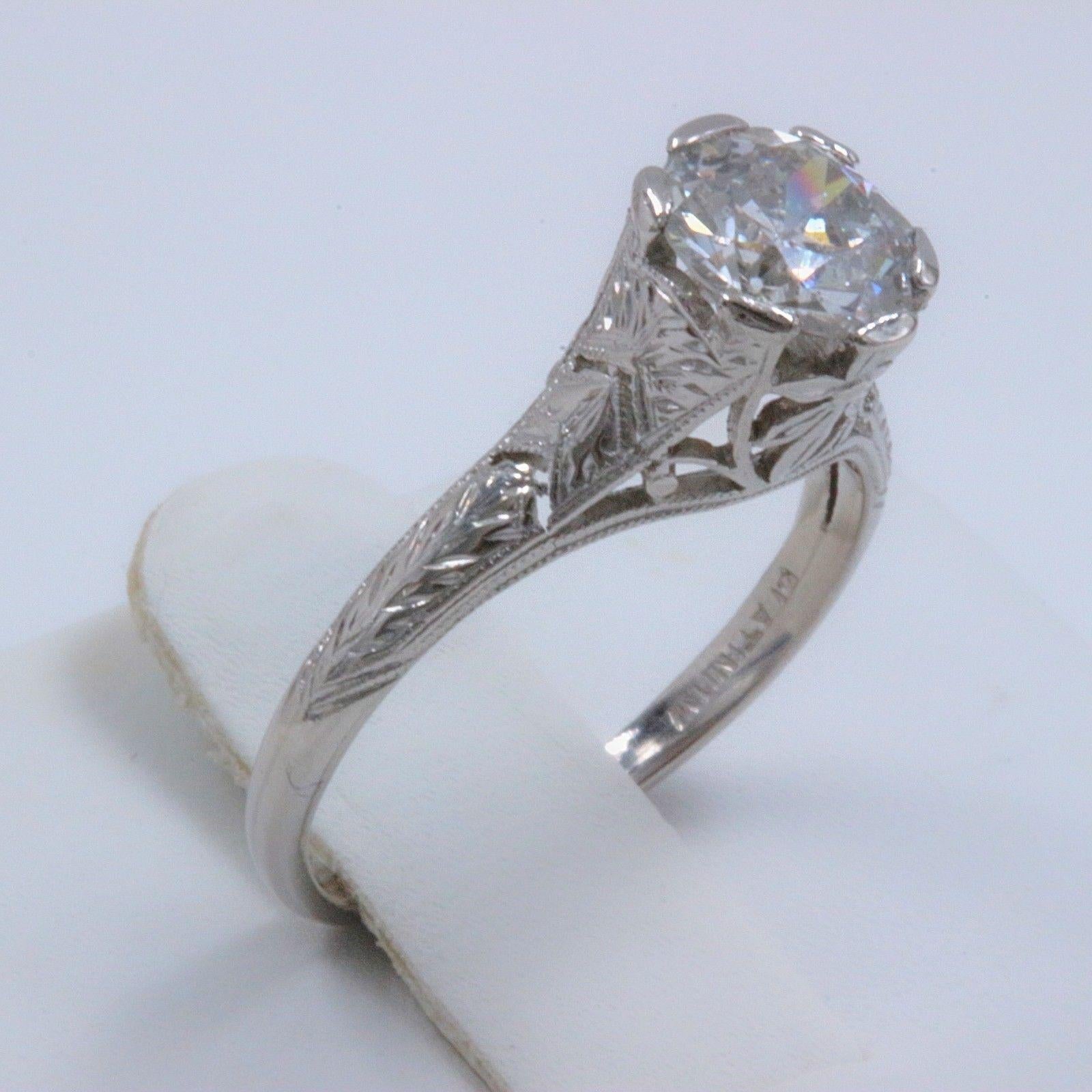 Women's Old European Cut Diamond Engagement Ring 1.05 Carat