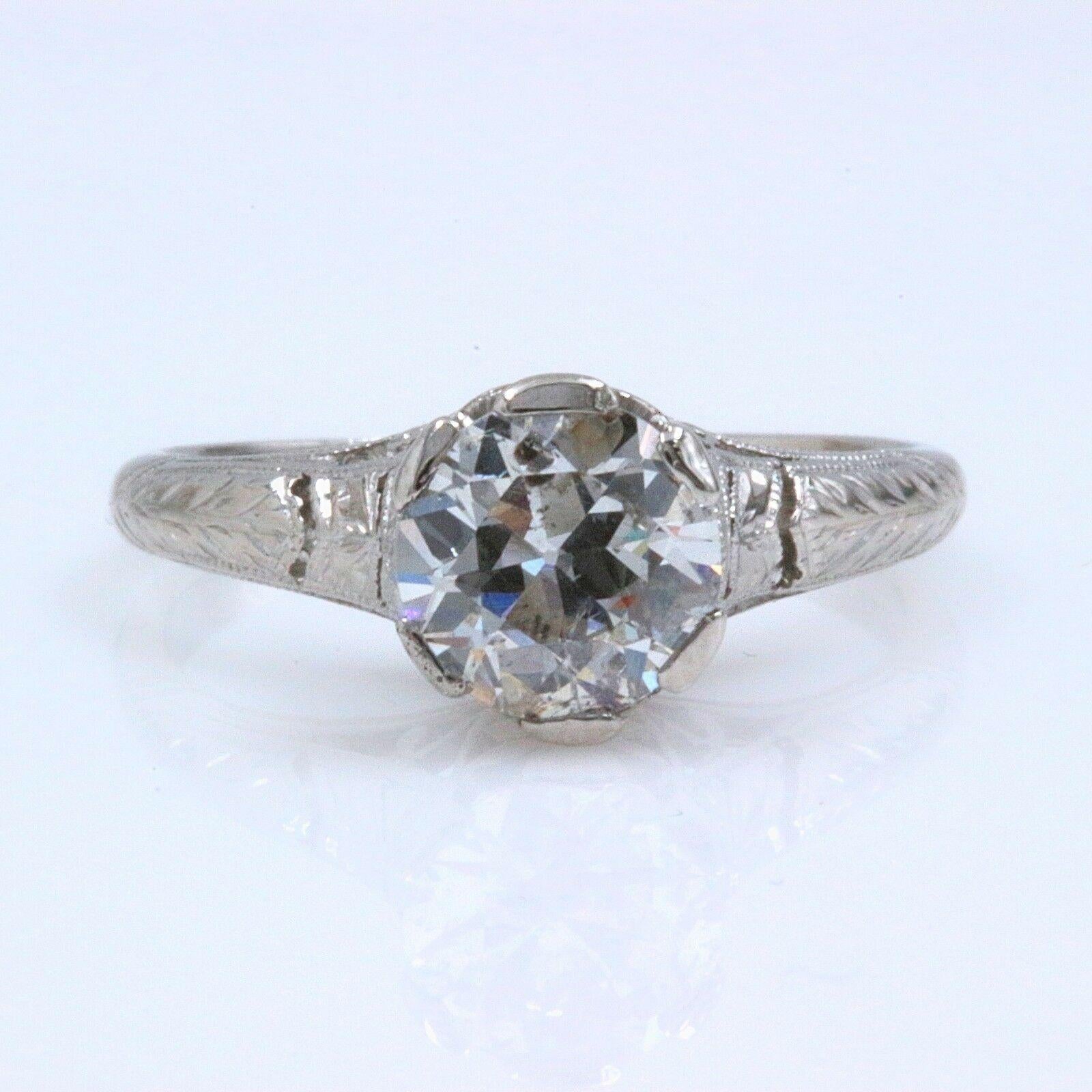 Old European Cut Diamond Engagement Ring 1.05 Carat 4