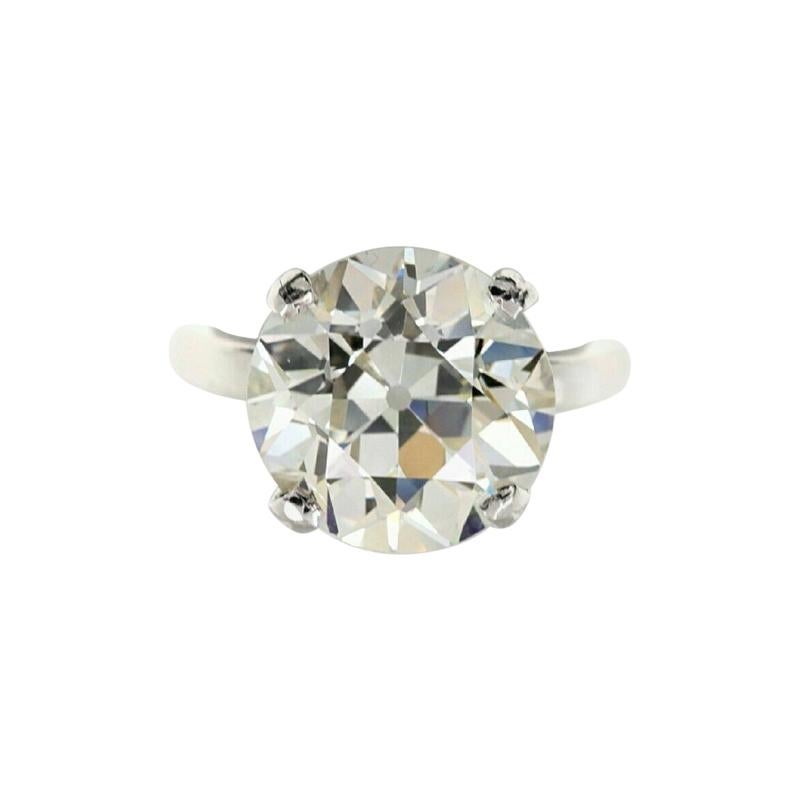 Old European Cut Diamond Engagement Ring 9.04 Carat in Platinum For Sale