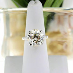 Bague de fiançailles en platine avec diamant taille européenne ancienne 9,04 carats S-T VS2