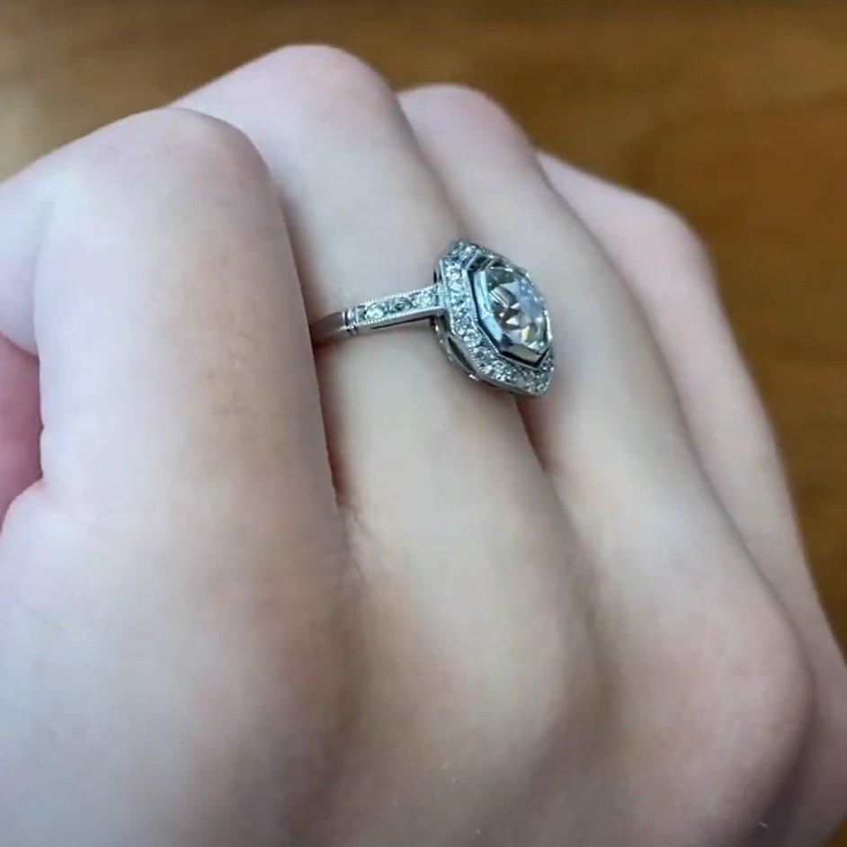 Women's Old European Cut Diamond Engagement Ring (Approx 1.1-Carats), Platinum For Sale