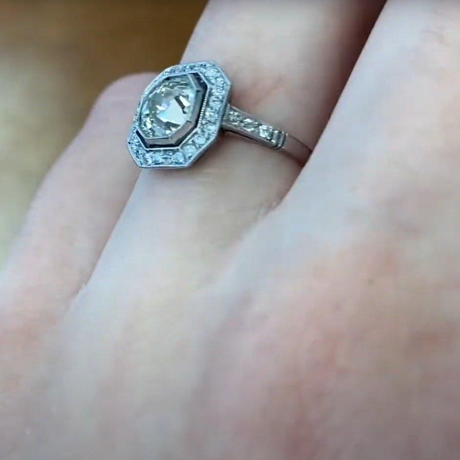 Old European Cut Diamond Engagement Ring (Approx 1.1-Carats), Platinum For Sale 1
