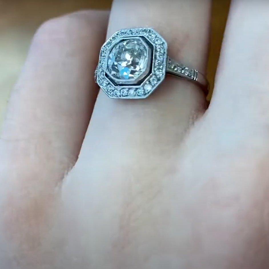 Old European Cut Diamond Engagement Ring (Approx 1.1-Carats), Platinum For Sale 2