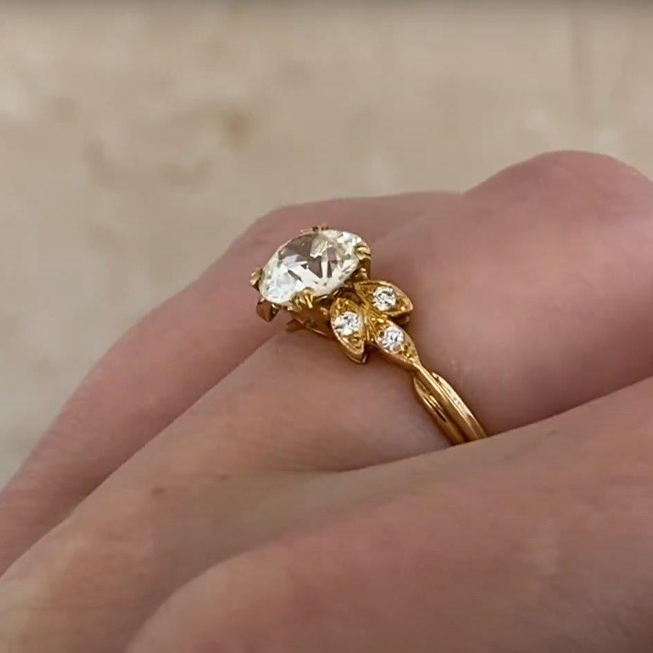 Bague de fiançailles en or jaune 18 carats avec diamant taille européenne ancienne (environ 1,10 carat) Unisexe en vente