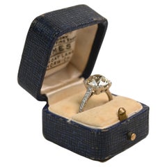 Bague de fiançailles avec diamant taille européenne (environ 4,20 carats) Platine