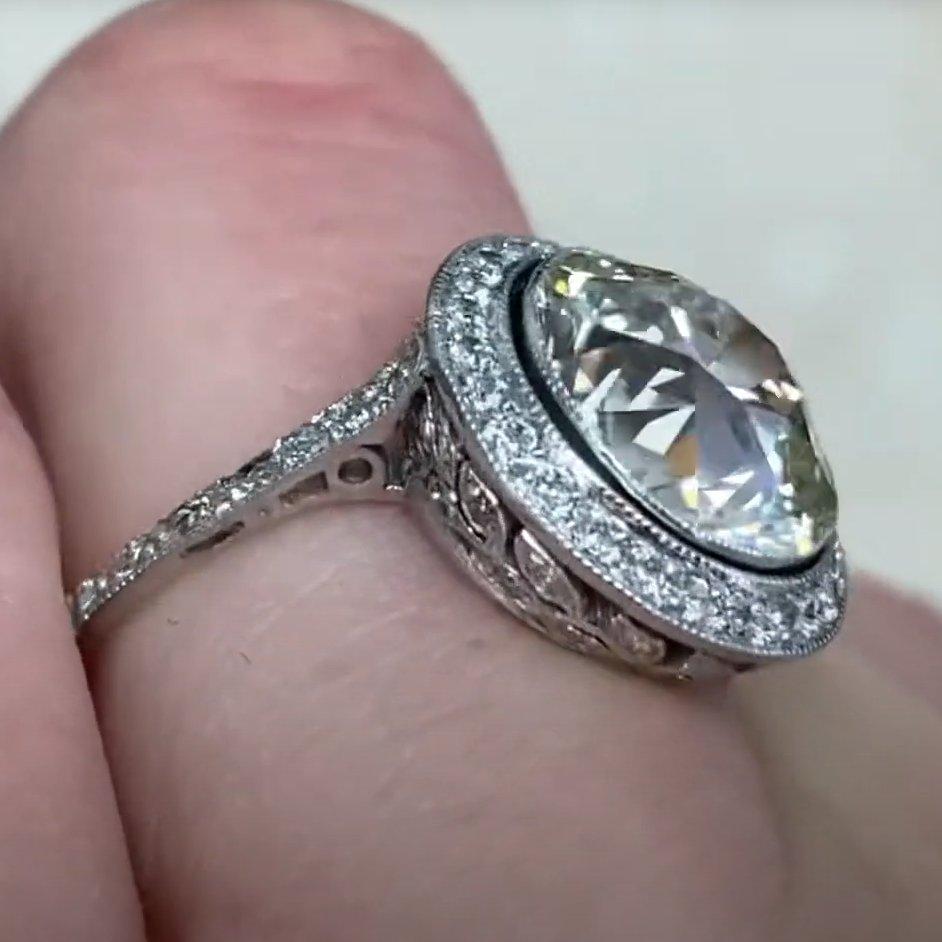 Taglio antico europeo Old European Cut Diamond Engagement Ring (Approx. 4.30-Carats), Platinum in vendita