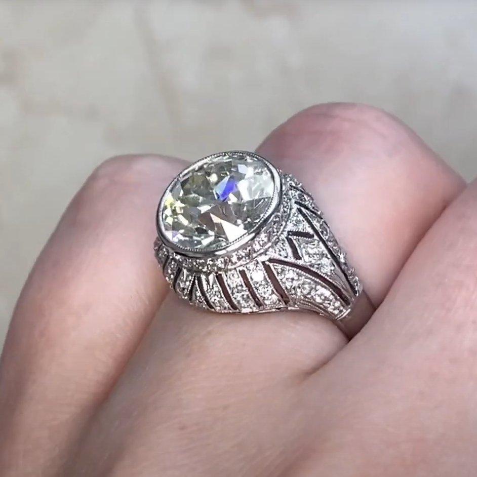 De las mujeres Anillo de compromiso de diamantes talla europea antigua (aprox. 4.50 quilates), platino en venta