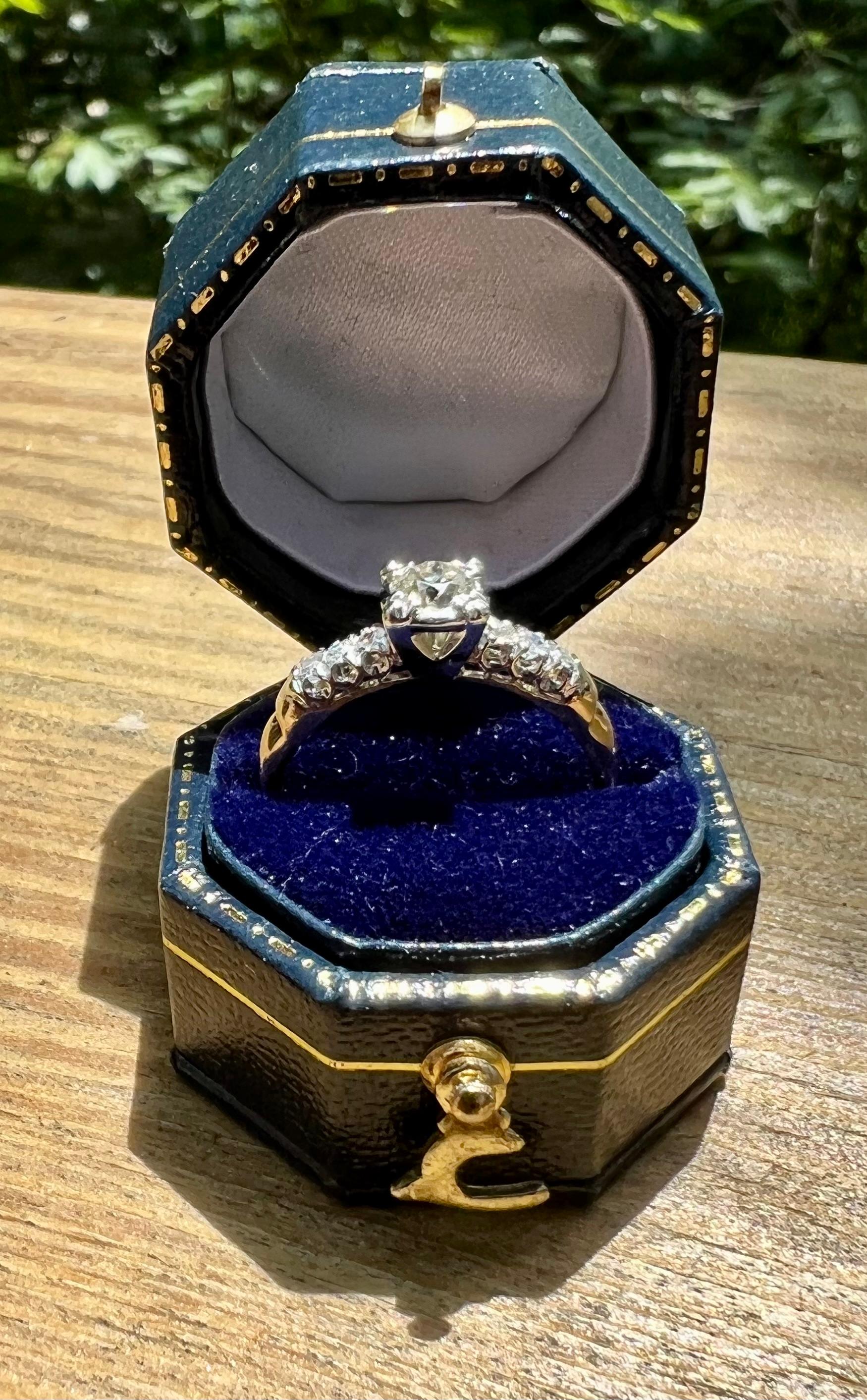 Old European Cut Diamond Engagement Ring Circa 1941 1