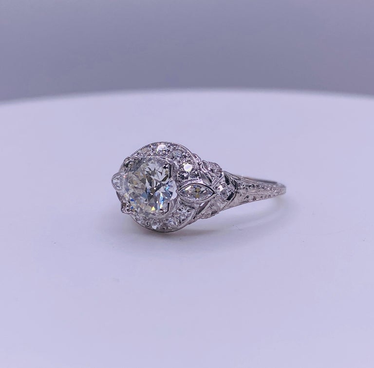 Old European Cut Diamond Engagement Ring For Sale 1