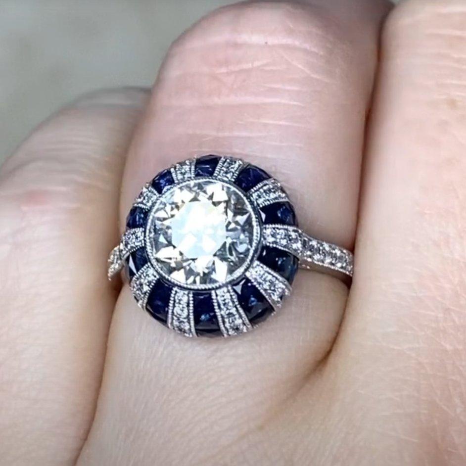 De las mujeres Anillo de compromiso de diamantes talla europea antigua (GIA aprox. 1.70 quilates), platino en venta