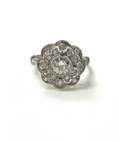 Old European Cut Diamond Engagement Ring in Platinum