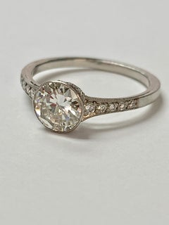 Old European Cut Diamond Engagement Ring in Platinum
