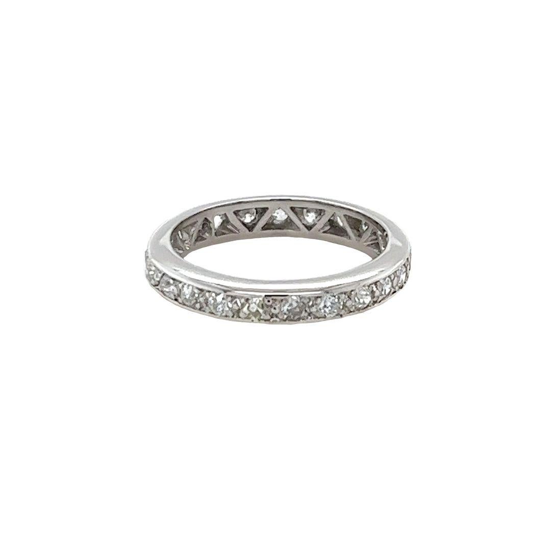 Old European Cut Diamond Eternity Band In Good Condition For Sale In Coral Gables, FL